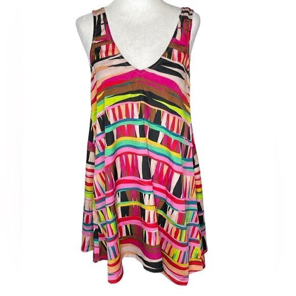 Vintage 90s Show Me Your Mumu Colorful Sleeveless Mini Dress Beach Sz Small - Picture 1 of 10